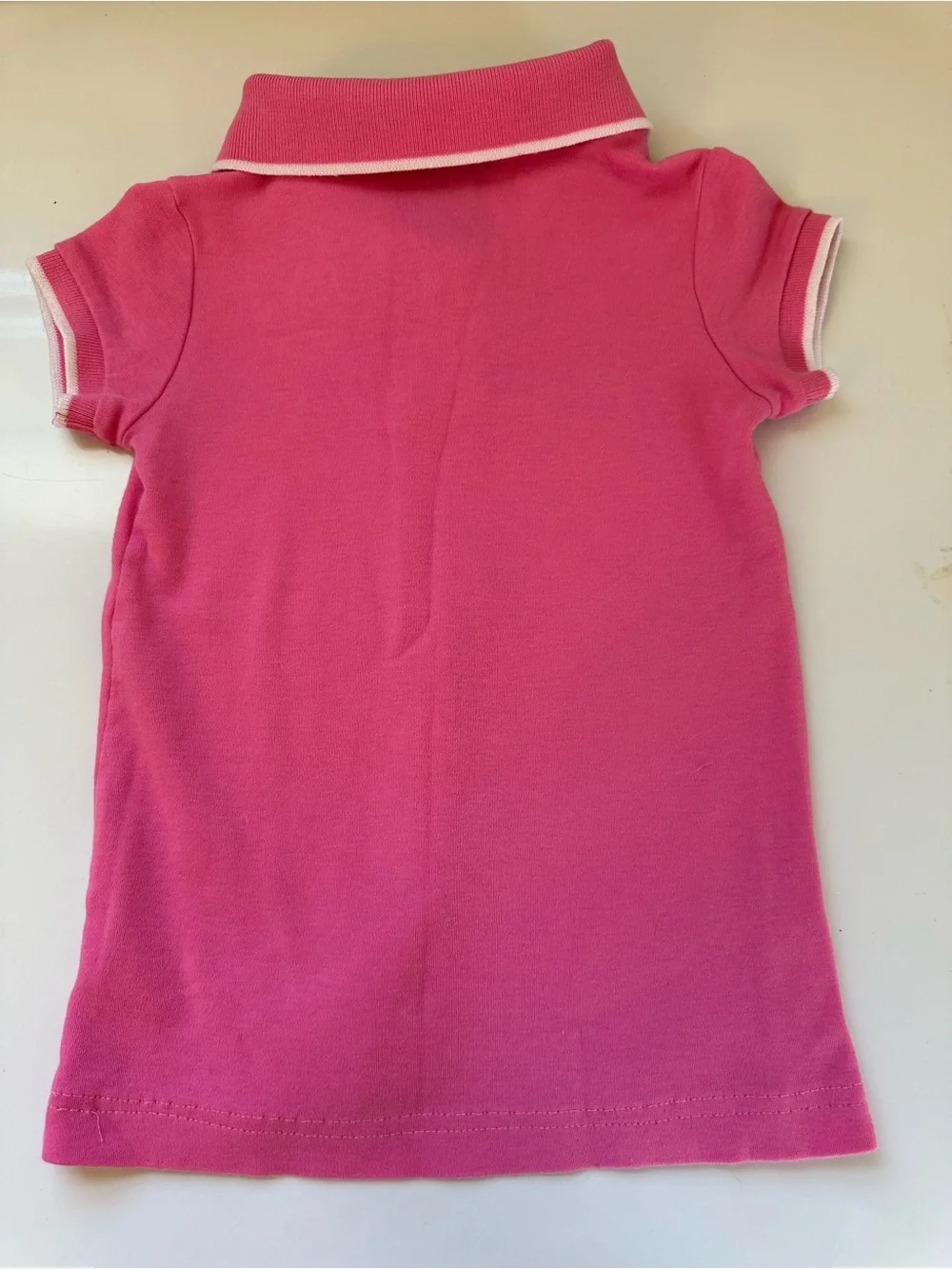 Ralph Lauren Girls' Hot Pink Polo with White Trim